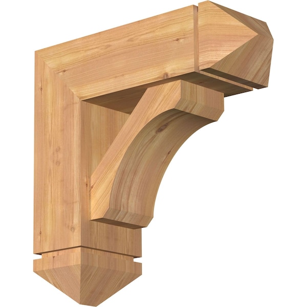 Ekena Millwork Legacy Arts and Crafts Smooth Bracket w/ Offset Brace, Western Red Cedar, 7 1/2"W x 22"D x 22"H BKT0806X22X22LEC03SWR - main